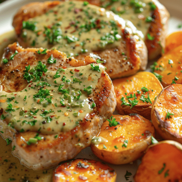 Bife de cerdo con batatas