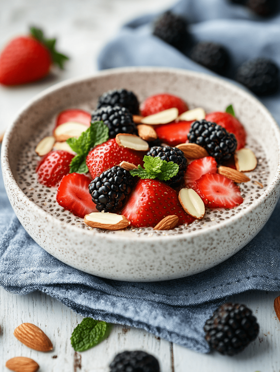 Chia pudding keto con yogurt griego