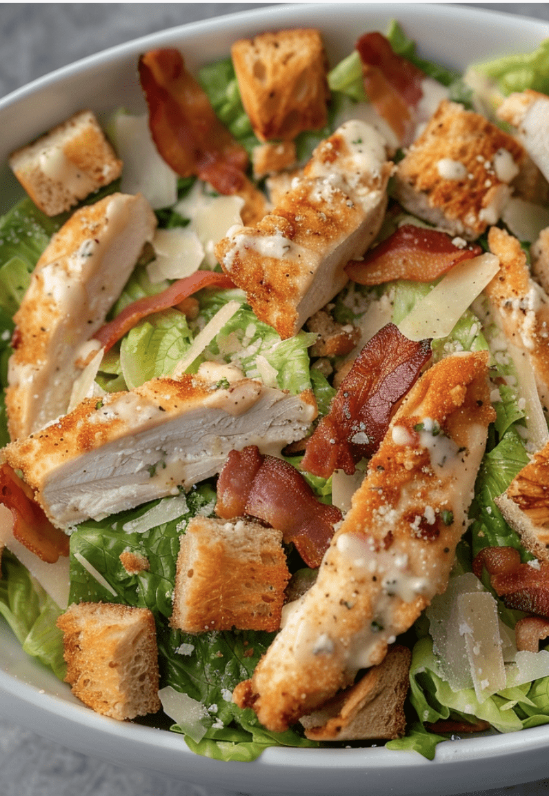 Caesar salad con pollo y panceta