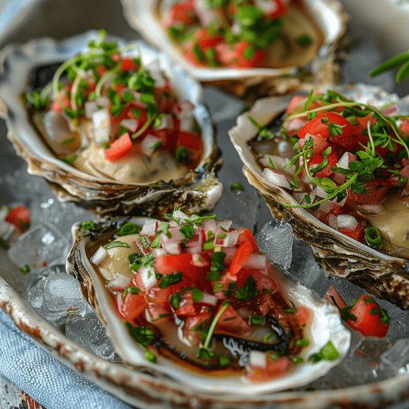 ostras con salsa ponzu